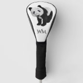 Panda Cub Persoonlijke Initialen Golfheadcover (Voorkant)