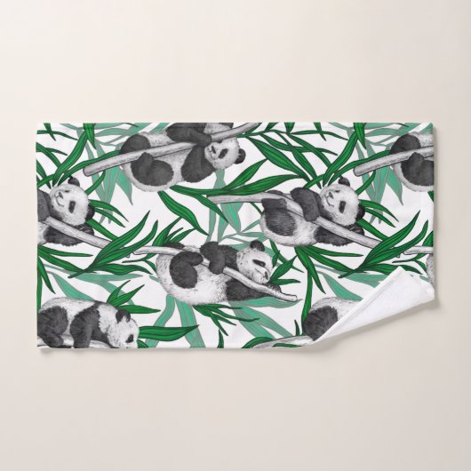 Panda cubs on bad handdoek (Handdoek)