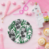 Panda cubs on papieren bordje (Feest)