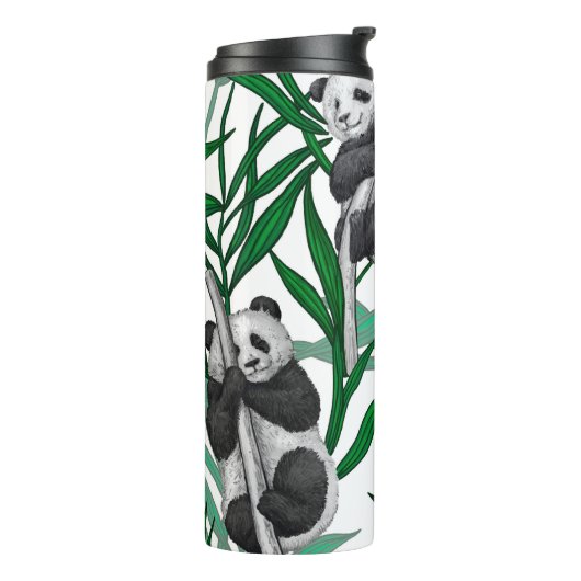 Panda cubs op thermosbeker (Gedraaid links)