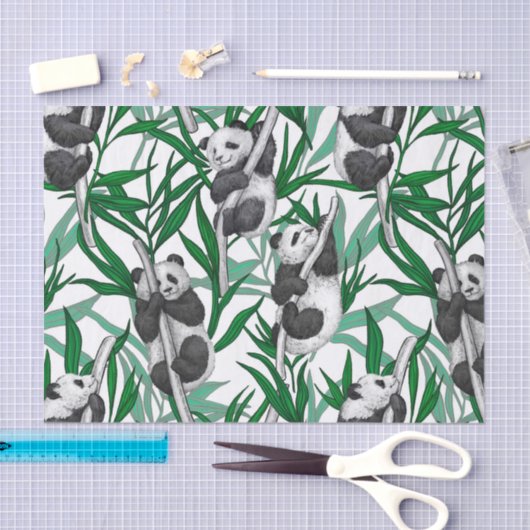 Panda cubs op tissuepapier (Craft)