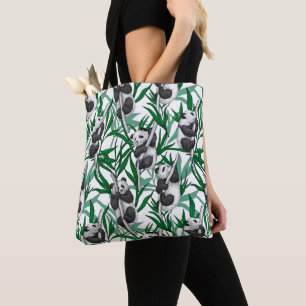 Panda cubs op tote bag