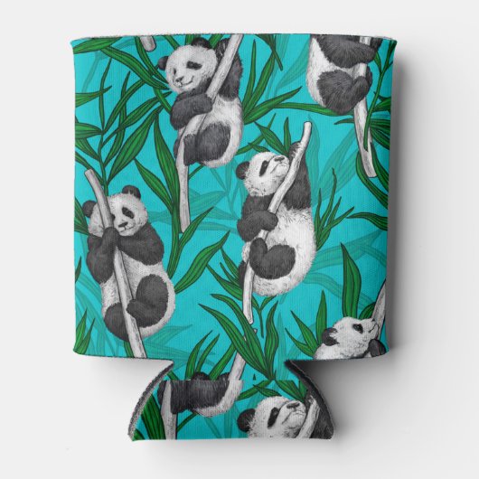 Panda cubs over turkooizen blikjeskoeler (Voorkant)