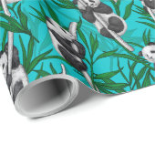 Panda cubs over turkooizen cadeaupapier (Rol Hoek)