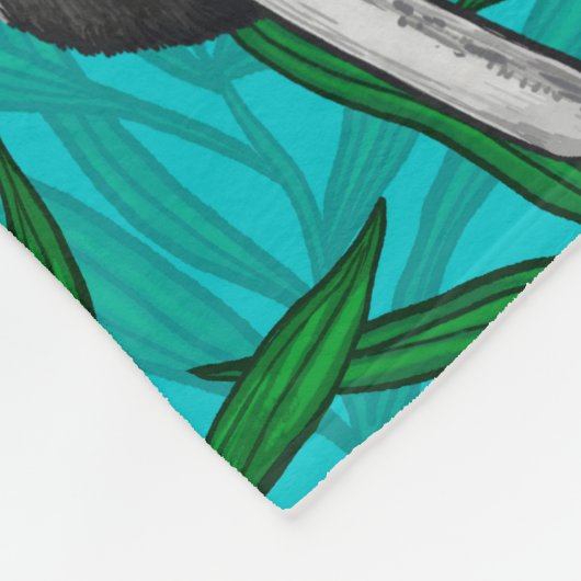 Panda cubs over turkooizen fleece deken (Hoek)