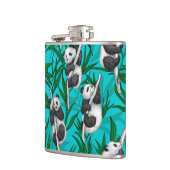 Panda cubs over turkooizen heupfles (Links)