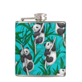 Panda cubs over turkooizen heupfles (Voorkant)