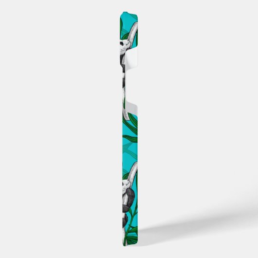 Panda cubs over turkooizen iPhone hoesje (Linkerkant)