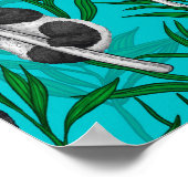 Panda cubs over turkooizen poster (Hoek)