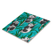 Panda cubs over turkooizen tegeltje (Zijkant)