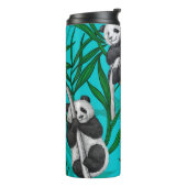 Panda cubs over turkooizen thermosbeker (Gedraaid links)