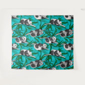 Panda cubs over turkooizen wandkleed (Voorkant (horizontaal))