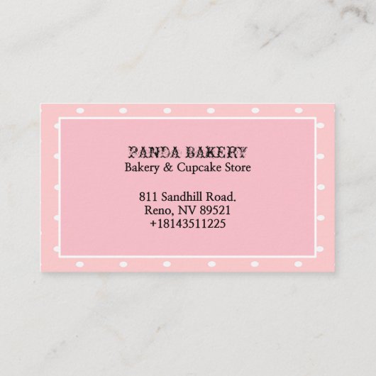 Panda Cupcake Visitekaartje (Achterkant)