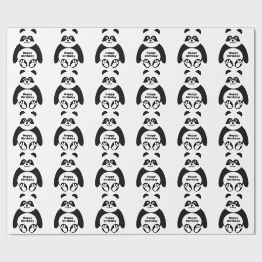 Panda Custom Birthday Cadeaupapier (Vlak)