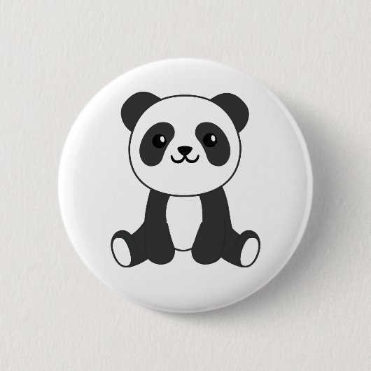 Panda Cute Animals Kinder Baby Beer Pandas Button (Voorkant)