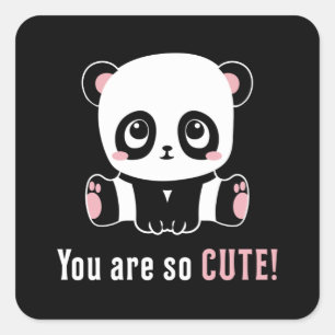 Panda Cute Beer Animal Pandas Paw Funny Gift Idee Vierkante Sticker