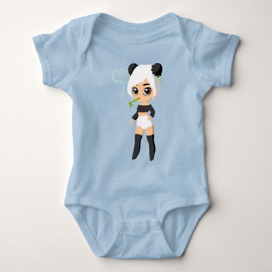 Panda Cute Design Baby Jersey Rompertje Romper (Voorkant)