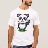 Panda Cute Giving Thumbs Up, Funny Cartoon Panda T-shirt (Voorkant)