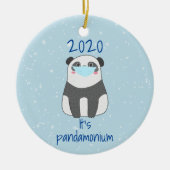 Panda Cute Kerstmis Masker 2020 Keramisch Ornament (Voorkant)
