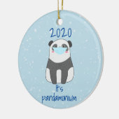 Panda Cute Kerstmis Masker 2020 Keramisch Ornament (Links)
