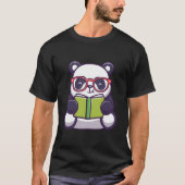 Panda Cute Panda Reading Book Cartoon T-shirt (Voorkant)