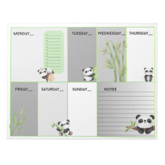 Panda cutie A4 weekplanner Notitieblok