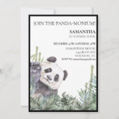 Panda Cutie Birthday Party Bamboo Greenery Kaart (Voorkant)