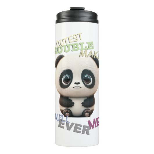 Panda Cuttest Trouble Maker Schattig Schattig Grap Thermosbeker (Voorkant)