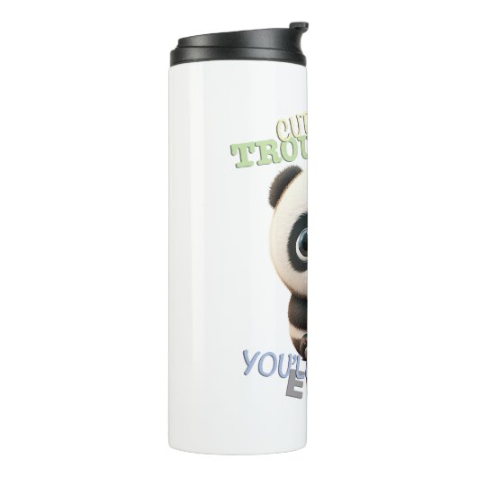 Panda Cuttest Trouble Maker Schattig Schattig Grap Thermosbeker (Gedraaid links)