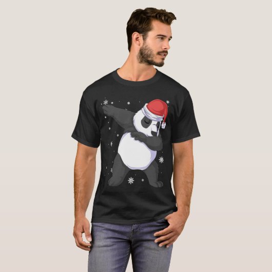 panda dabbing christmas t-shirt (Voorkant volledig)
