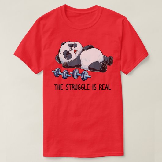 Panda de Struggle is een echte 'Weightlift Fitness T-shirt (Design voorkant)