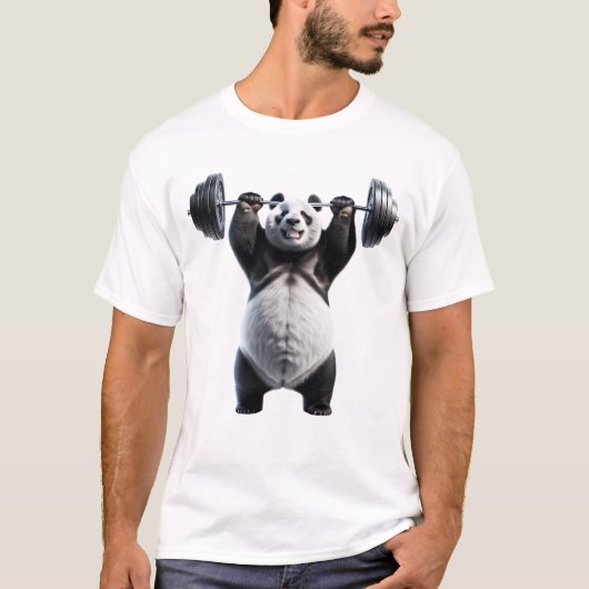 Panda Deadlift Gewichtheffen Funny Fitness T-shirt (Voorkant)