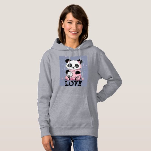Panda design Dames hoodie (Voorkant volledig)