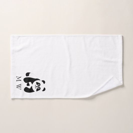 Panda Design Monogrammed Bad Handdoek (Handdoek)
