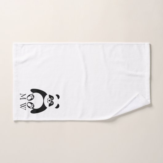 Panda Design Monogrammed Bad Handdoek (Handdoek)