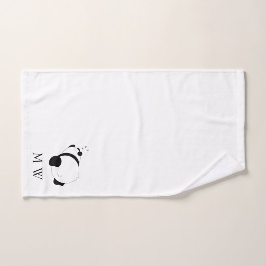 Panda Design Monogrammed Bad Handdoek (Handdoek)