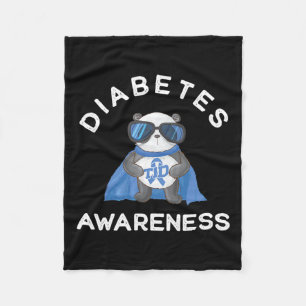 Panda Diabetic Type 1 Diabetes Awareness Support K Fleece Deken