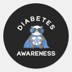 Panda Diabetic Type 1 Diabetes Awareness Support K Ronde Sticker
