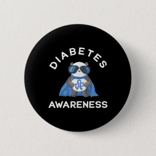 Panda Diabetische Type 1 Diabetes Bewustzijn Onder Ronde Button 5,7 Cm