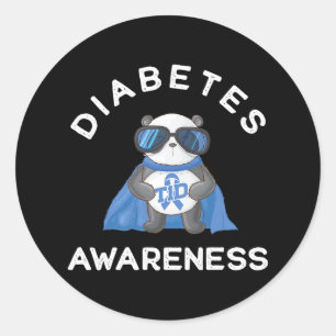 Panda Diabetische Type 1 Diabetes Bewustzijn Onder Ronde Sticker
