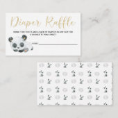 Panda Diaper Raffle Kaart Tickets voor Baby shower (Voorkant / Achterkant)