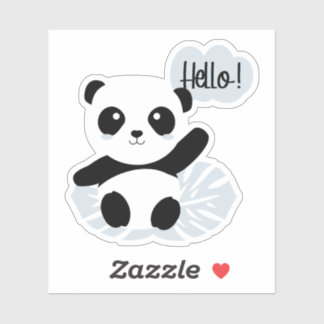 Panda dice Hola Sticker