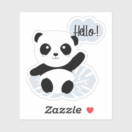 Panda dice Hola Sticker (Vel)