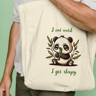 Panda die bamboe-Canvas tassen eten