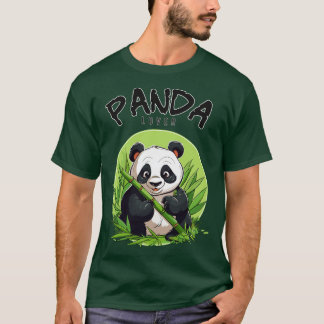 Panda die bamboe eet t-shirt
