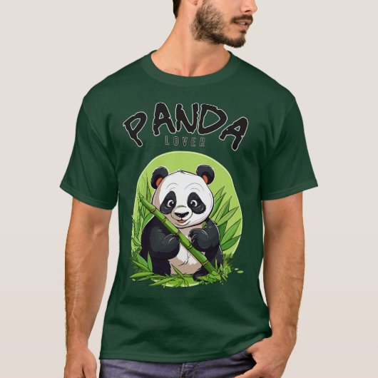 Panda die bamboe eet t-shirt (Voorkant)