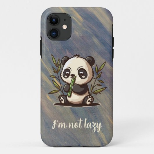 Panda die bamboe iPhone Case eet (Achterkant)