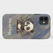 Panda die bamboe iPhone Case eet (Achterkant (horizontaal))