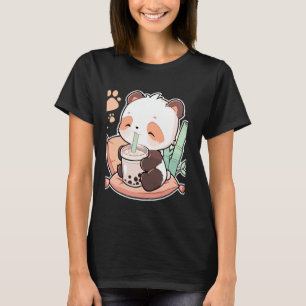 Panda die bellen-thee drinkt Cartoon Illustratie T-shirt