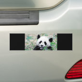 Panda die bladeren eet bumpersticker (Op auto)